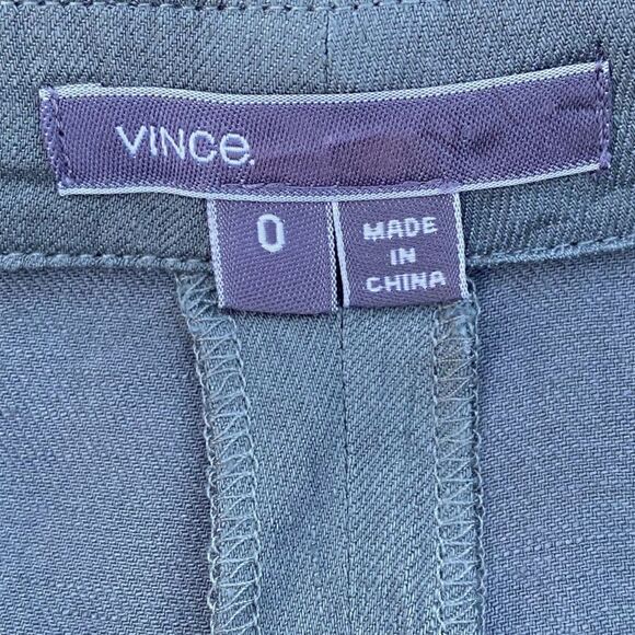 Vince Olive Linen Blend Fold Over Tie Waist Pocketed Mini Skirt. Size 0 EUC - Picture 6 of 8